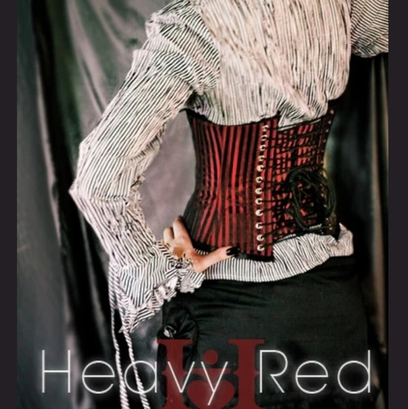 Striped Ruffle Blouse with Red Corset - Picture 2 of 4